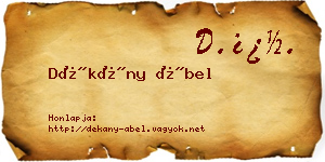 Dékány Ábel névjegykártya